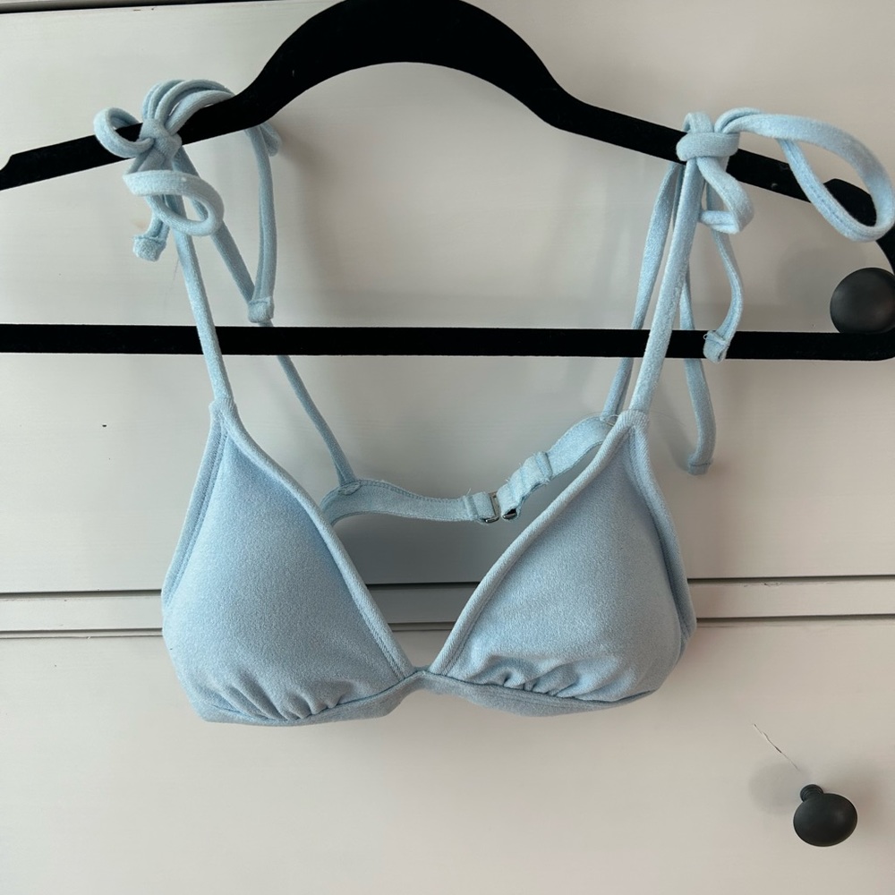 Terry Cloth Blue Swim Top